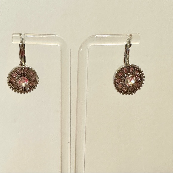 NWT Fashion Accents Earrings silver tone / clear crystal rhinestones - Picture 10 of 12